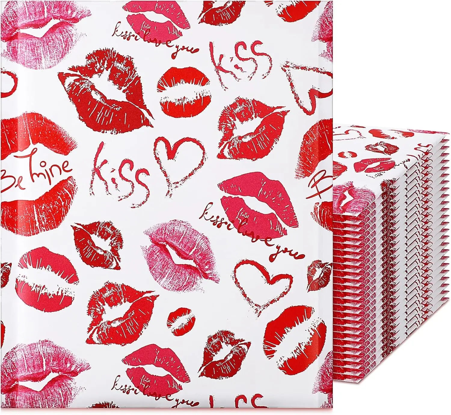 Red Kiss Bubble Mailers