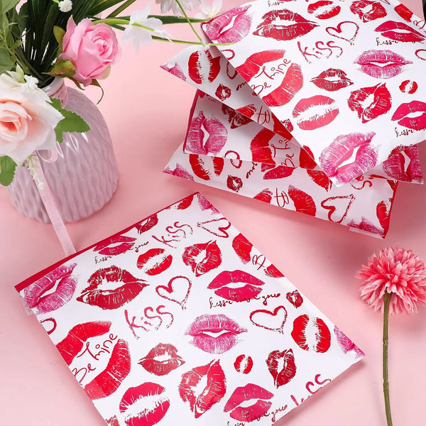 Red Kiss Bubble Mailers