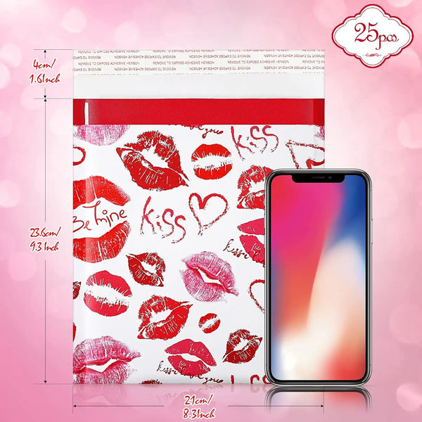 Red Kiss Bubble Mailers