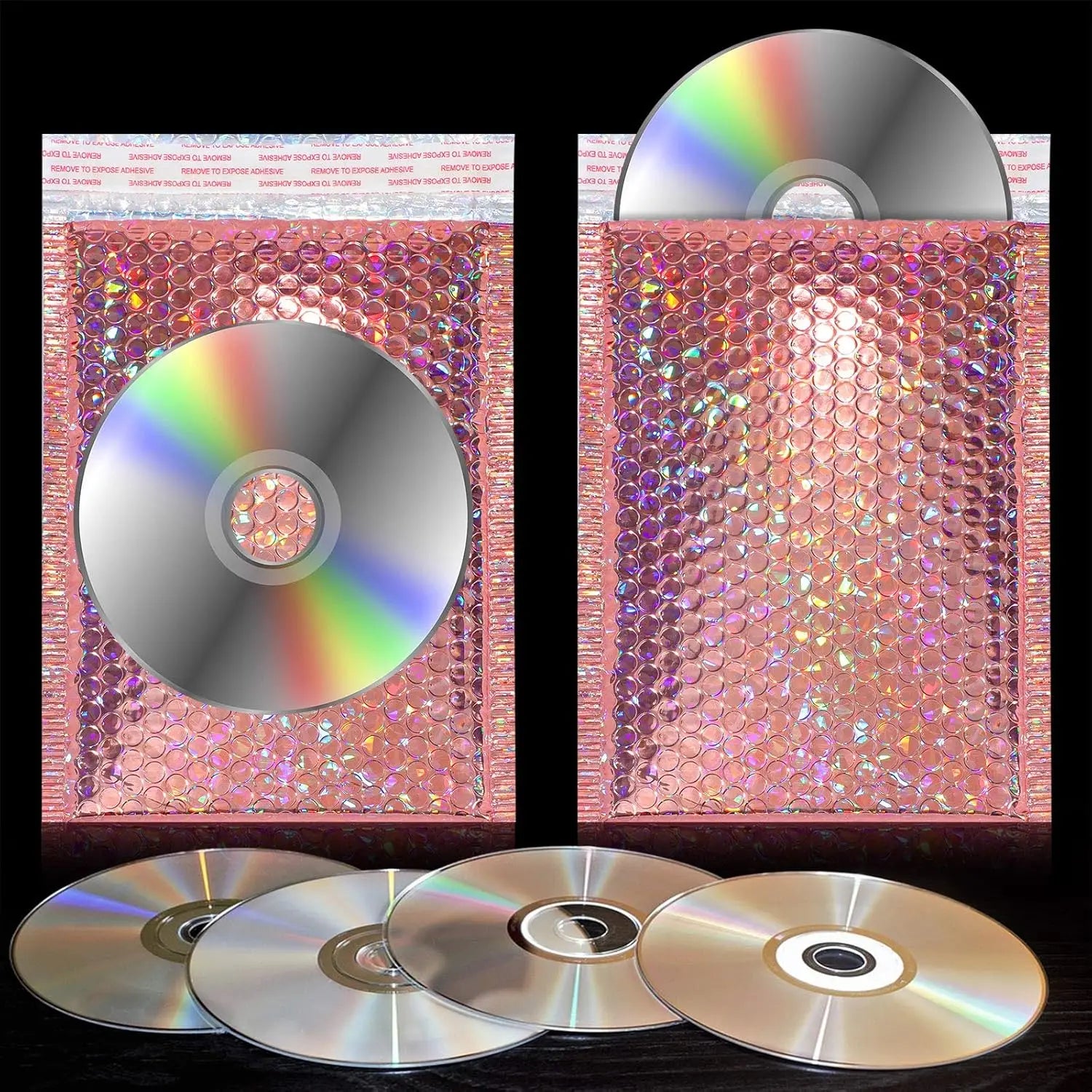 Holographic Pink Shipping Bags