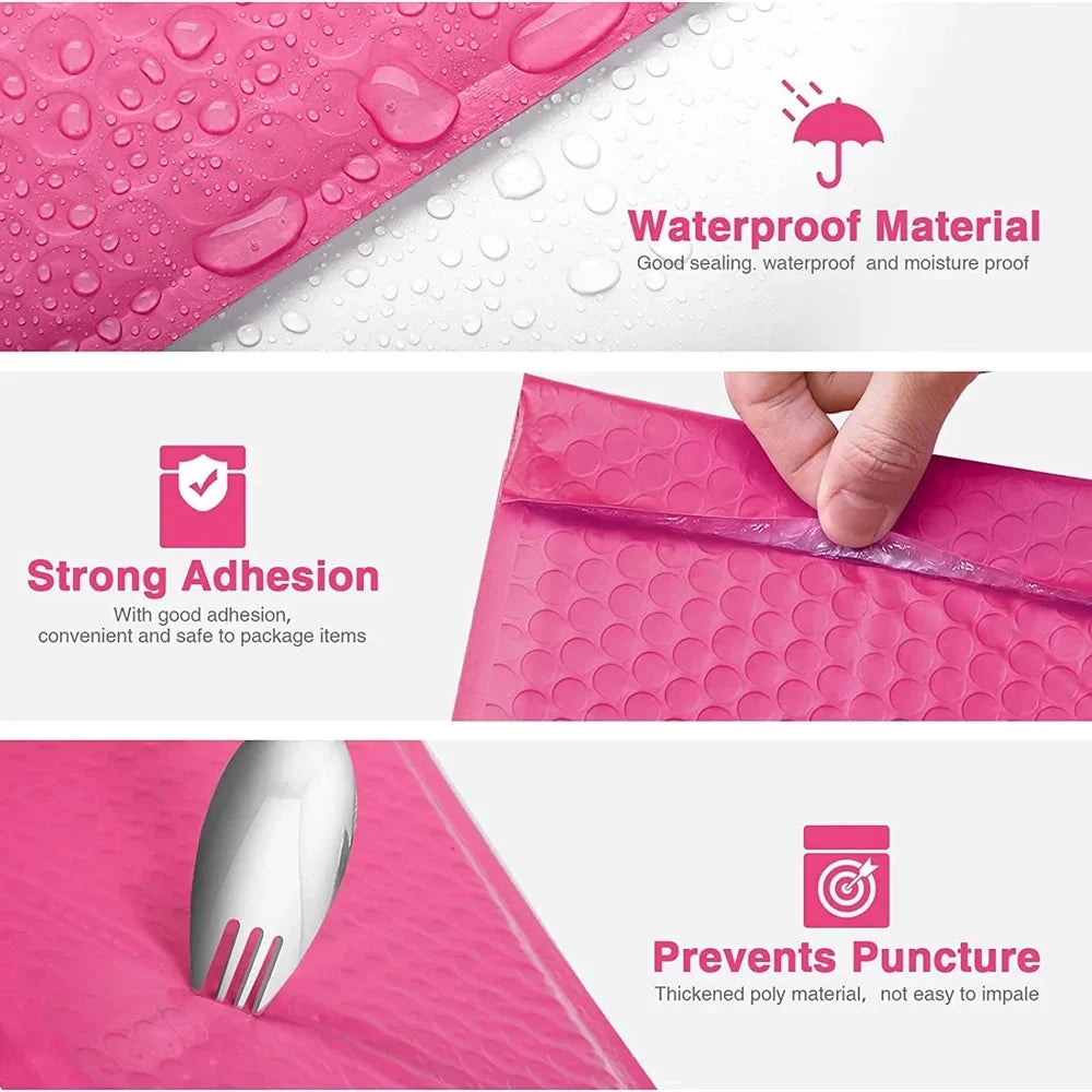 Chic Pink Bubble Mailers