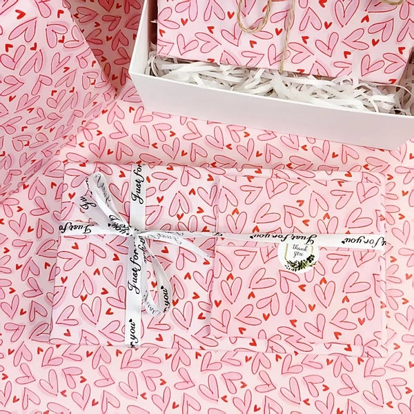 Charming Pink Heart Wrapping Paper