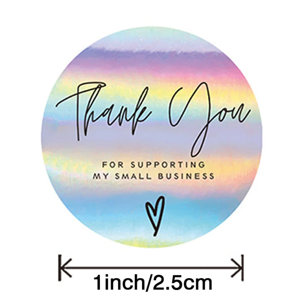 Rainbow Laser Thank You Stickers