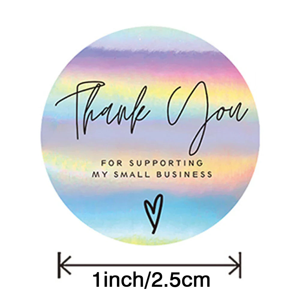 Rainbow Laser Thank You Stickers
